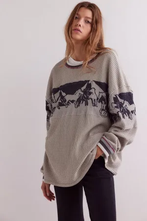 Free People Big Sky Graphic Tee - GREY